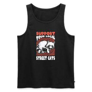 Waschbär Motiv Natur Tierwelt Tierliebhaber - Männer Premium Bio Tank Top - Schwarz - Vorne - Michal (187cm)