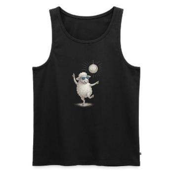 Disco Schaf mit Sonnenbrille - Männer Premium Bio Tank Top - Schwarz - Vorne - Michal (187cm)