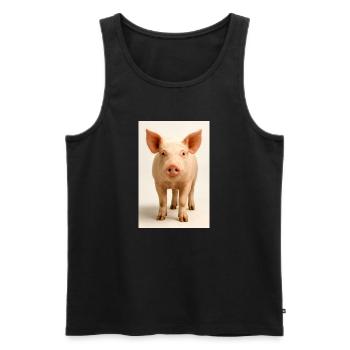 Pastel pig pig - Men's Premium Organic Tank Top - black - Front - AI Model Male 178 light (178cm)