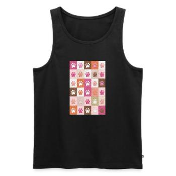 Pfotenabdruck-Patchwork-Plüschfelder - Männer Premium Bio Tank Top - Schwarz - Vorne - AI Model Male 178 light (178cm)