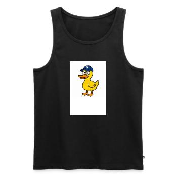 Duck in D Cap - Men's Premium Organic Tank Top - black - Front - AI Model Male 178 light (178cm)