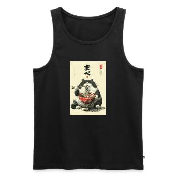 Ramen Cat Feast - Men's Premium Organic Tank Top - black - Front - Michal (187cm)