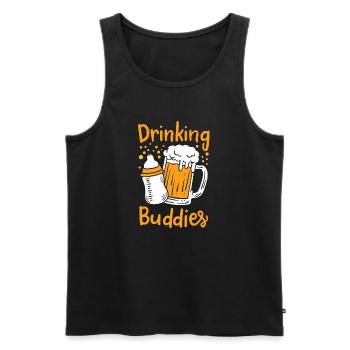 Drinking Buddies Funny Dad And Baby Matching Art - Männer Premium Bio Tank Top - Schwarz - Vorne - AI Model Male 178 light (178cm)