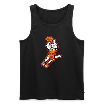 Wildes Katzen-Basketball-Dunk-Maskottchen - Männer Premium Bio Tank Top - Schwarz - Vorne - AI Model Male 178 light (178cm)