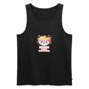Ramen fixes everything - Männer Premium Bio Tank Top - Schwarz - Vorne - Michal (187cm)