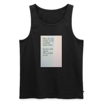 Wenn du an dir zweifelst – alle tun es - Männer Premium Bio Tank Top - Schwarz - Vorne - AI Model Male 178 light (178cm)