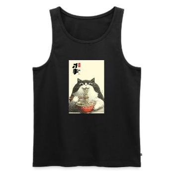 Neko Ramen Slurp de chat - Débardeur bio Premium Homme - noir - Devant - AI Model Male 178 light (178cm)
