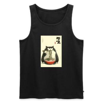 Noodling Cat Ramen - Men's Premium Organic Tank Top - black - Front - AI Model Male 178 light (178cm)