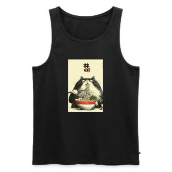 Ramen-Katzen-Ukiyoe-Stil - Männer Premium Bio Tank Top - Schwarz - Vorne - AI Model Male 178 light (178cm)