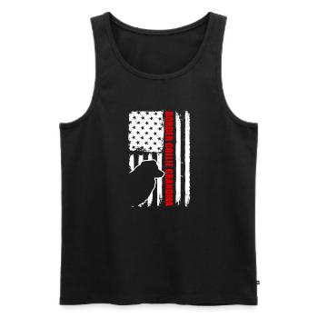 Border Collie Oma Amerikanische Flagge Patriotisch - Männer Premium Bio Tank Top - Schwarz - Vorne - Michal (187cm)