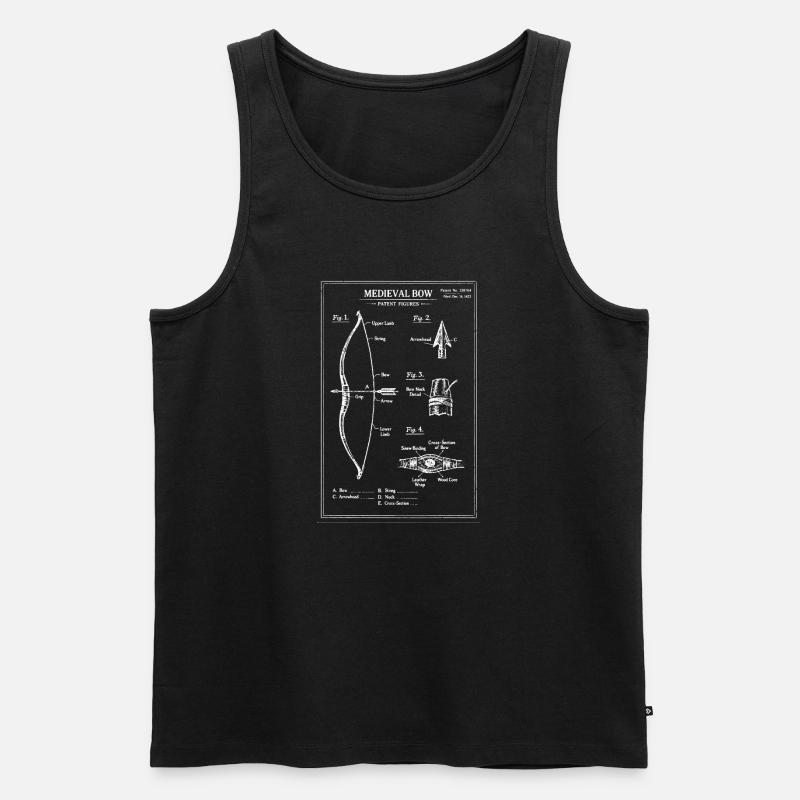 Illustration de plan d’arc médiéval - Débardeur bio Premium Homme - noir