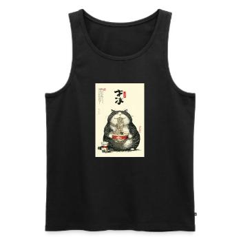 Festin de ramen Neko - Débardeur bio Premium Homme - noir - Devant - Michal (187cm)