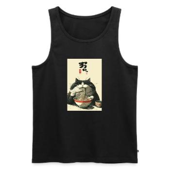 Noodle Cat Zen Bowl - Men's Premium Organic Tank Top - black - Front - AI Model Male 178 light (178cm)