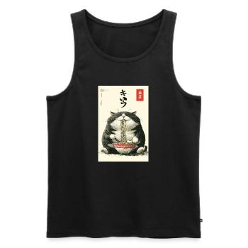 Neko Noodle Feast - Men's Premium Organic Tank Top - black - Front - AI Model Male 178 light (178cm)