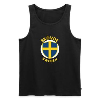 Skövde Shield Sweden emblem - Men's Premium Organic Tank Top - black - Front - AI Model Male 178 light (178cm)