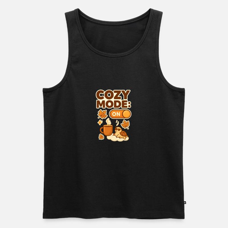 Cozy Mode: Herbsttee Schildkröte - Männer Premium Bio Tank Top - Schwarz