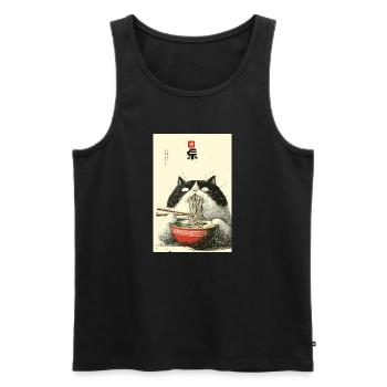Nudelkatzen-Festmahl - Männer Premium Bio Tank Top - Schwarz - Vorne - Michal (187cm)