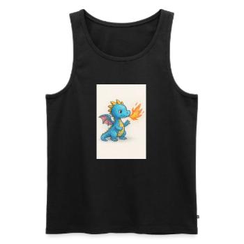 Blue Dragon Spark Breathfire - Men's Premium Organic Tank Top - black - Front - AI Model Male 178 light (178cm)