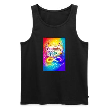 Infinitely fine colorful design - Men's Premium Organic Tank Top - black - Front - Michal (187cm)