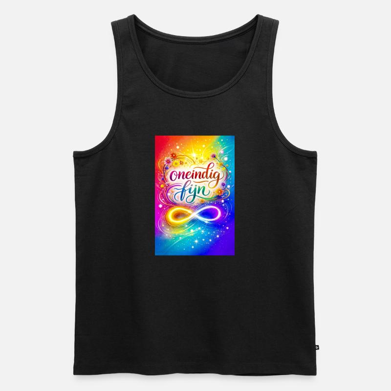 Unendlich feines farbenfrohes Design - Männer Premium Bio Tank Top - Schwarz