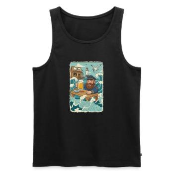 Letzte Nordsee Kneipe - Männer Premium Bio Tank Top - Schwarz - Vorne - Michal (187cm)