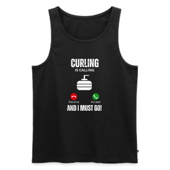 curling is calling and I must go - Men's Premium Organic Tank Top - black - Front - Michal (187cm)