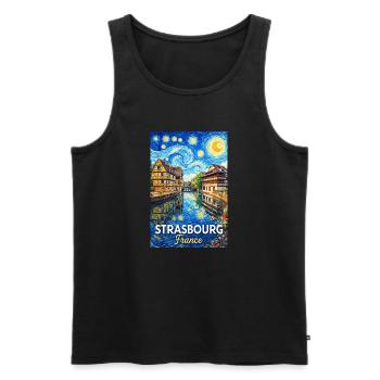 Strasbourg, France - Men's Premium Organic Tank Top - black - Front - Michal (187cm)