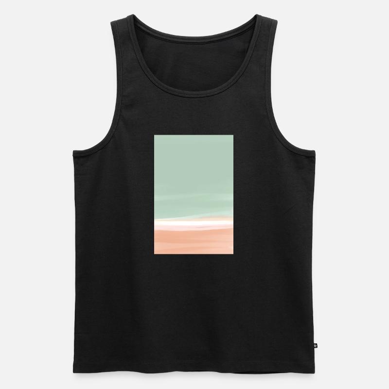 Green orange block - personalisierbar - Männer Premium Bio Tank Top - Schwarz