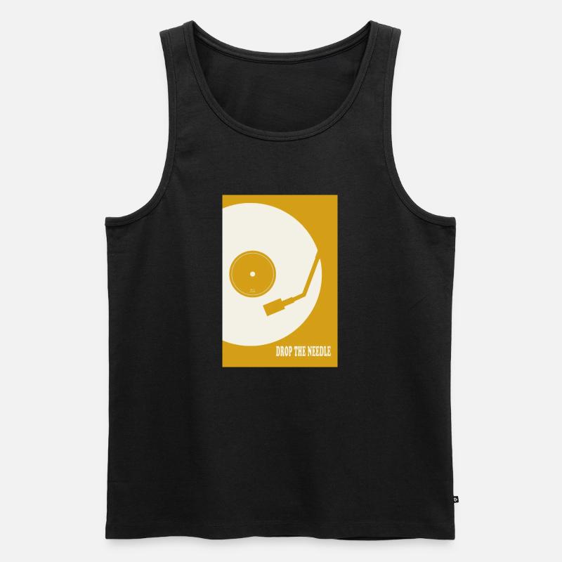 Drop The Needle Turntable Poster - Männer Premium Bio Tank Top - Schwarz