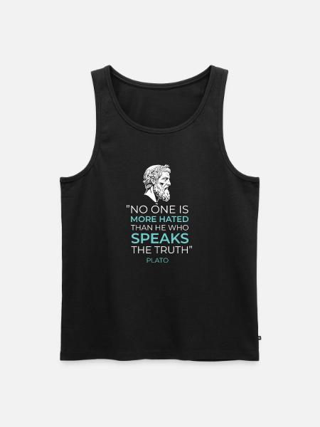 Greek Philosophy Plato Quote Truth - Men's Premium Organic Tank Top - black