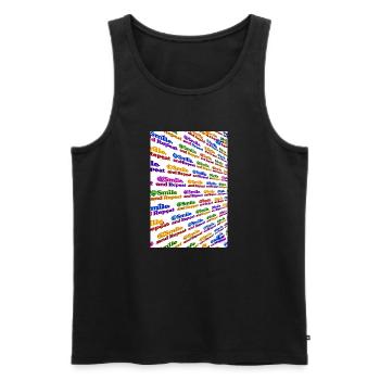 Colorful Smile and Repeat - Men's Premium Organic Tank Top - black - Front - Michal (187cm)