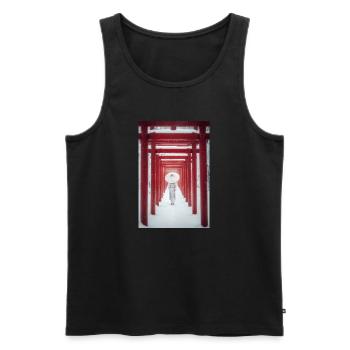 Roter Torii Schneepfad-Kimono - Männer Premium Bio Tank Top - Schwarz - Vorne - AI Model Male 178 light (178cm)