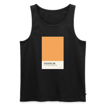 Disziplin entsteht durch Wiederholung Poster - Männer Premium Bio Tank Top - Schwarz - Vorne - AI Model Male 178 light (178cm)