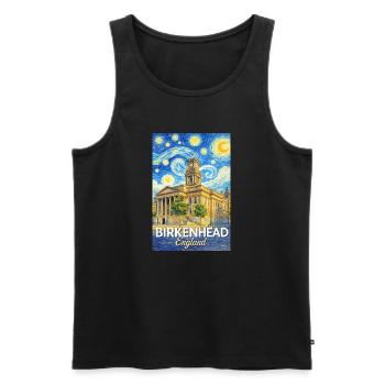 Birkenhead England Uhrturm Sternenwirbel - Männer Premium Bio Tank Top - Schwarz - Vorne - AI Model Male 178 light (178cm)