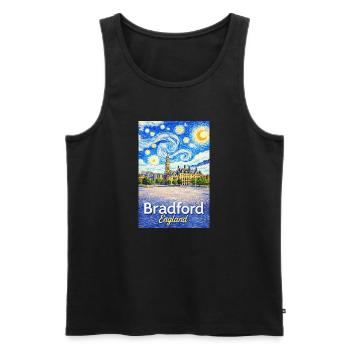 Bradford England Sternenwirbel - Männer Premium Bio Tank Top - Schwarz - Vorne - AI Model Male 178 light (178cm)