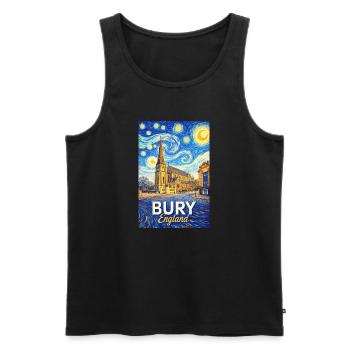 Bury England im Sternennacht-Stil - Männer Premium Bio Tank Top - Schwarz - Vorne - AI Model Male 178 light (178cm)