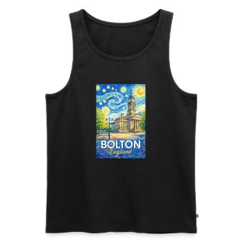 Bolton England Impression - Débardeur bio Premium Homme - noir - Devant - AI Model Male 178 light (178cm)