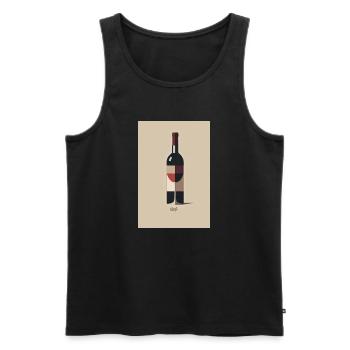 Wein Design minimalistisch läuft Spruch - Männer Premium Bio Tank Top - Schwarz - Vorne - Michal (187cm)