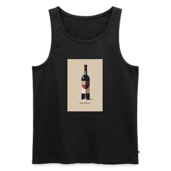 Wein Design pour decisions minimalistischer Stil - Männer Premium Bio Tank Top - Schwarz - Vorne - Michal (187cm)