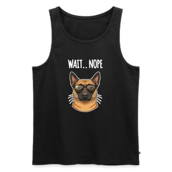 Malinois Nope - Men's Premium Organic Tank Top - black - Front - Michal (187cm)