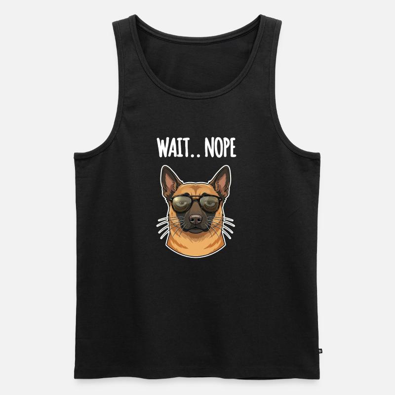 Malinois Nope - Männer Premium Bio Tank Top - Schwarz