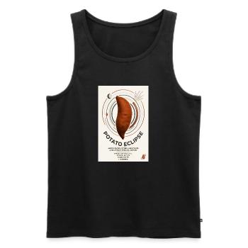 Potato Eclipse: Humble Tuber Odyssey - Men's Premium Organic Tank Top - black - Front - AI Model Male 178 light (178cm)