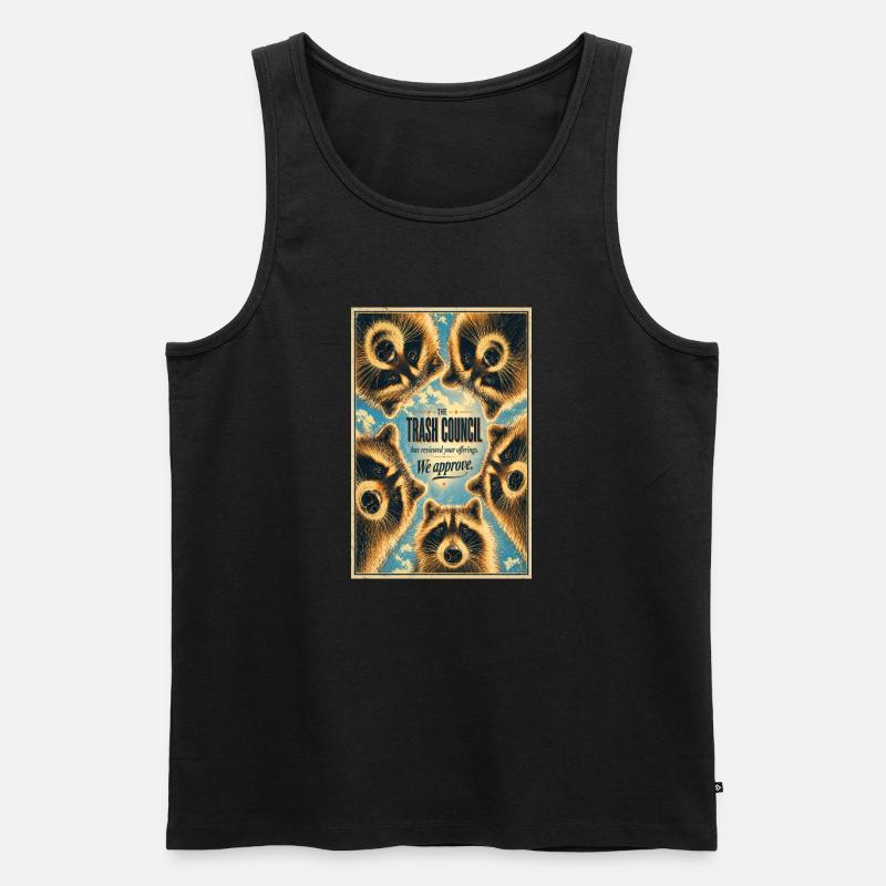 Plakat des Waschbärenrats - Männer Premium Bio Tank Top - Schwarz