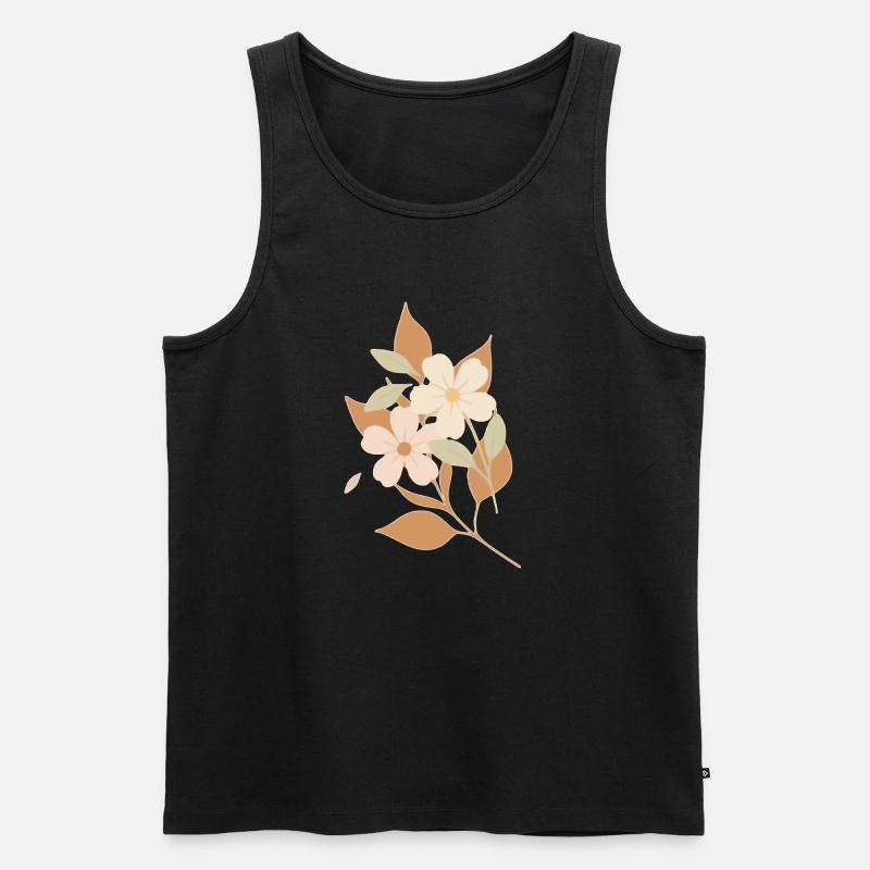 Gezeichnete Blumen - Männer Premium Bio Tank Top - Schwarz