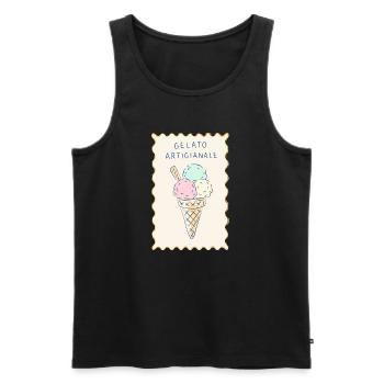 Gelato Artigianale Pastel Cream - Men's Premium Organic Tank Top - black - Front - Michal (187cm)