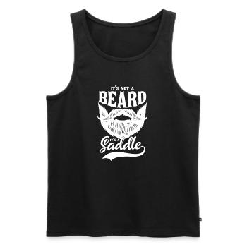 Beard to Saddle Vintage Logo - Men's Premium Organic Tank Top - black - Front - Michal (187cm)