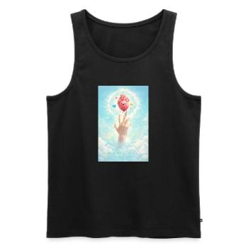 Herzballon im Himmel - Männer Premium Bio Tank Top - Schwarz - Vorne - Michal (187cm)