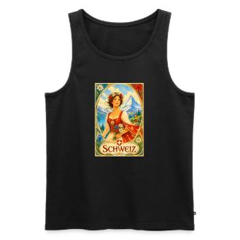 Schweiz . 1 - Männer Premium Bio Tank Top - Schwarz - Vorne - Michal (187cm)