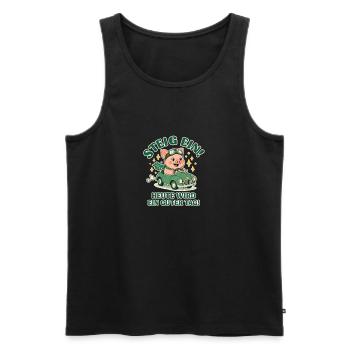 Steig ein Heute wird ein guter Tag - Männer Premium Bio Tank Top - Schwarz - Vorne - Michal (187cm)