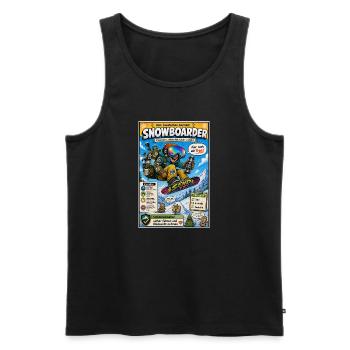 Der Snowboarder – nur noch ein Trick - Männer Premium Bio Tank Top - Schwarz - Vorne - Michal (187cm)
